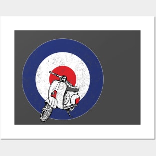 MOD Scooter and Roundel in a distressed vintage style Posters and Art